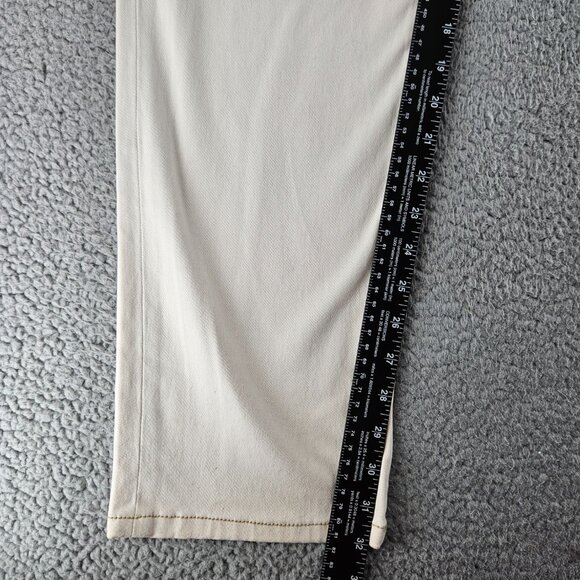 Cabi Jeans Women 14 (38x32) White Slim Boyfriend Distressed Mid Rise Stretch - Picture 11 of 16